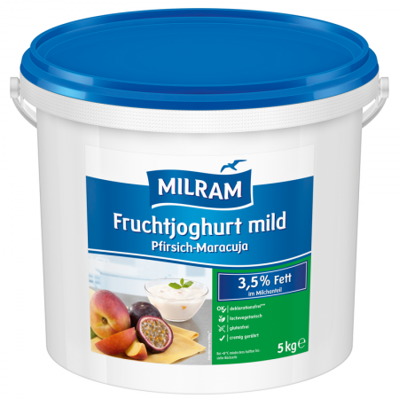 Joghurt mild mit 6 % Pfirsich Maracuja 3,5 % Fett im Milchanteil